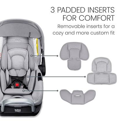 Britax Willow SC Infant Car Seat, Rear-Facing Car Seat with Alpine Base, ClickTight Technology, RightSize System, Cowmooflage