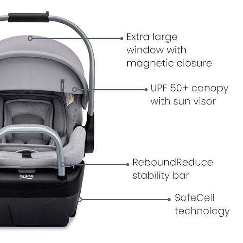 Britax Willow SC Infant Car Seat, Rear-Facing Car Seat with Alpine Base, ClickTight Technology, RightSize System, Cowmooflage