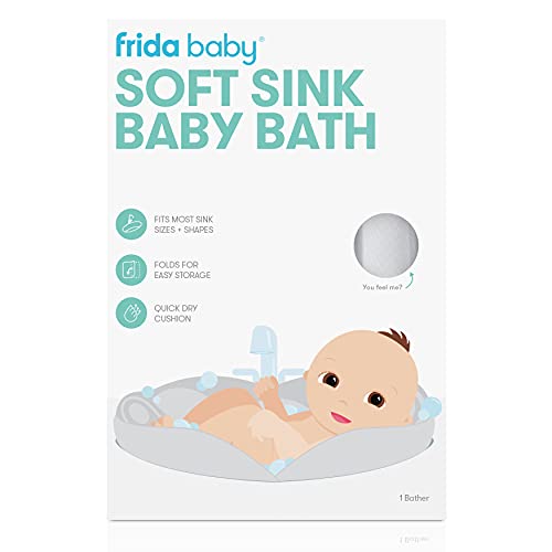 Frida Baby Soft Sink Baby Bath Seat | Sink Bather for Baby | Easy to Clean Baby Bathtub + Bath Cushion That Supports Baby's Head