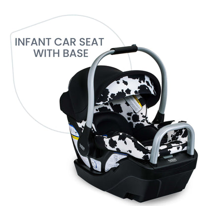 Britax Willow SC Infant Car Seat, Rear-Facing Car Seat with Alpine Base, ClickTight Technology, RightSize System, Cowmooflage