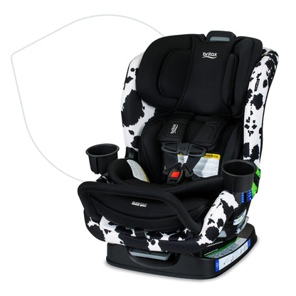 Britax Poplar S Convertible Car Seat, 2-in-1 Car Seat, Slim 17-Inch Design, ClickTight, Cowmooflage