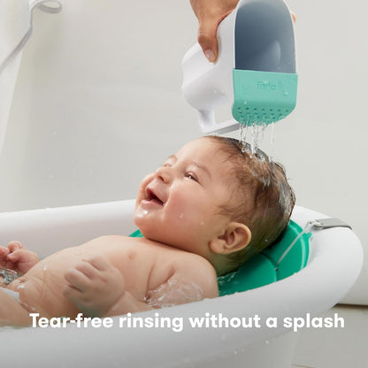 Frida Baby Control The Flow Bath Rinse Cup | Rinser Cup to Wash Hair + Body | Rinser Cup for Bath Time with Easy Grip Handle + Removable Rain Shower