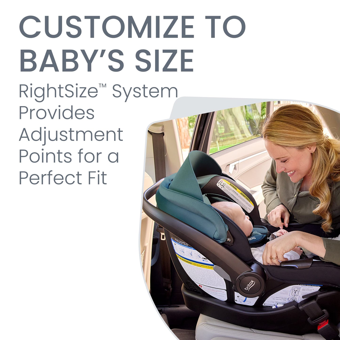 Britax Willow SC Infant Car Seat, Rear-Facing Car Seat with Alpine Base, ClickTight Technology, RightSize System, Cowmooflage