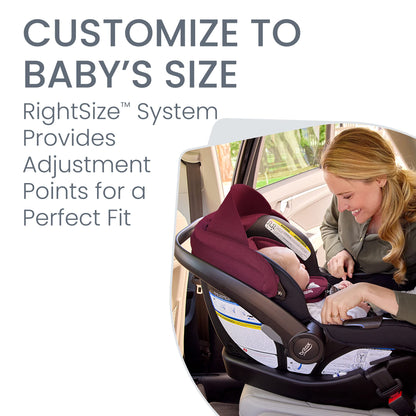 Britax Willow SC Infant Car Seat, Rear-Facing Car Seat with Alpine Base, ClickTight Technology, RightSize System, Cowmooflage