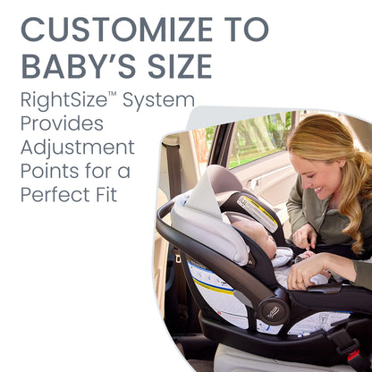 Britax Willow SC Infant Car Seat, Rear-Facing Car Seat with Alpine Base, ClickTight Technology, RightSize System, Cowmooflage