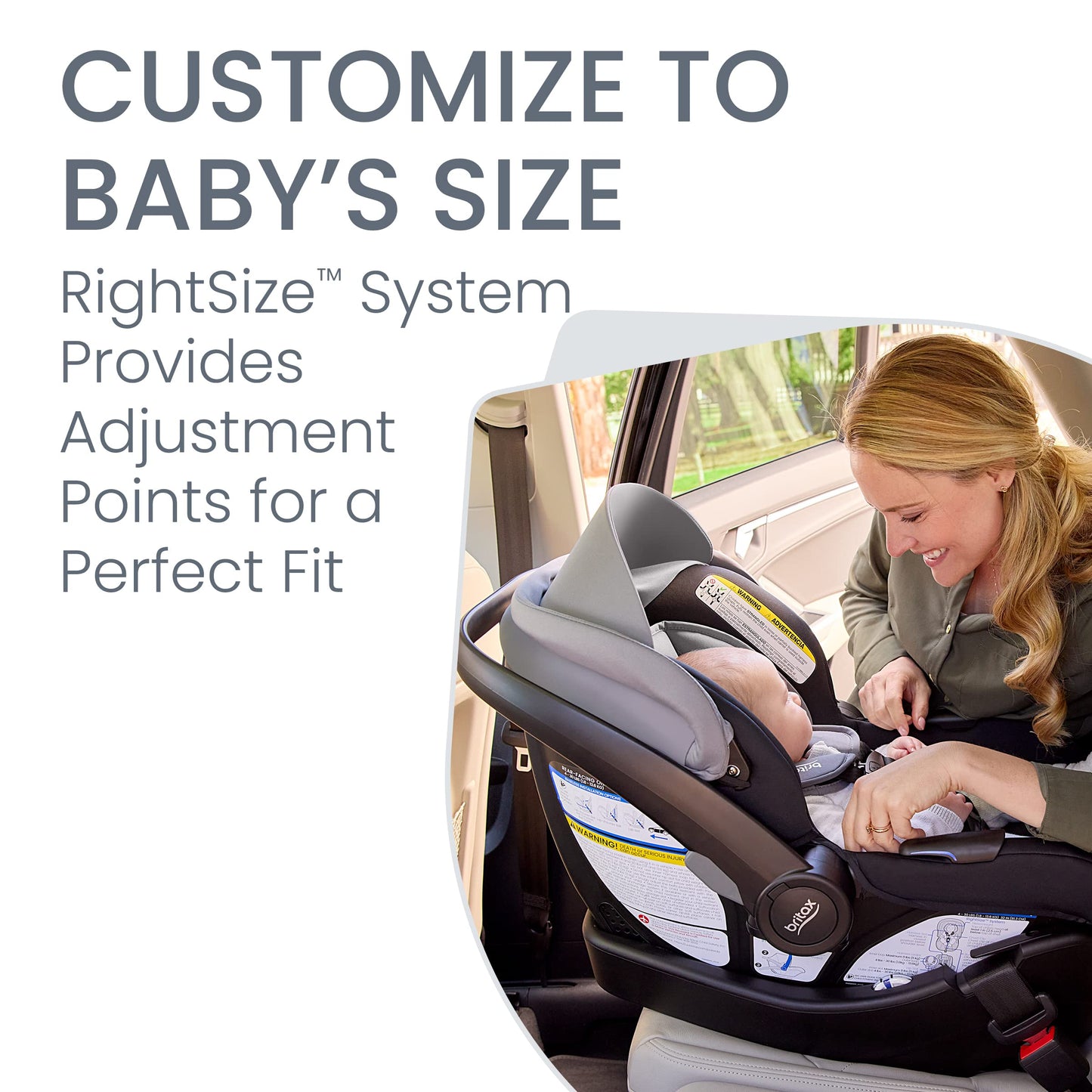 Britax Willow SC Infant Car Seat, Rear-Facing Car Seat with Alpine Base, ClickTight Technology, RightSize System, Cowmooflage