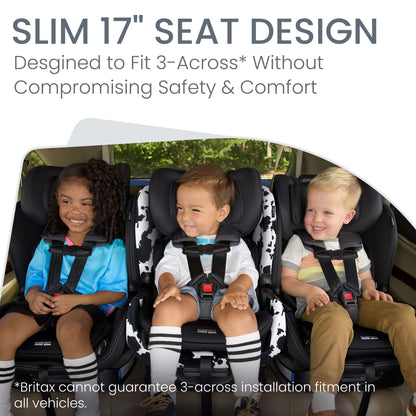 Britax Poplar S Convertible Car Seat, 2-in-1 Car Seat, Slim 17-Inch Design, ClickTight, Cowmooflage