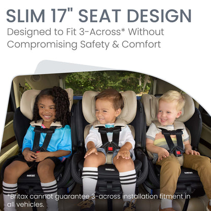 Britax Poplar S Convertible Car Seat, 2-in-1 Car Seat, Slim 17-Inch Design, ClickTight, Cowmooflage