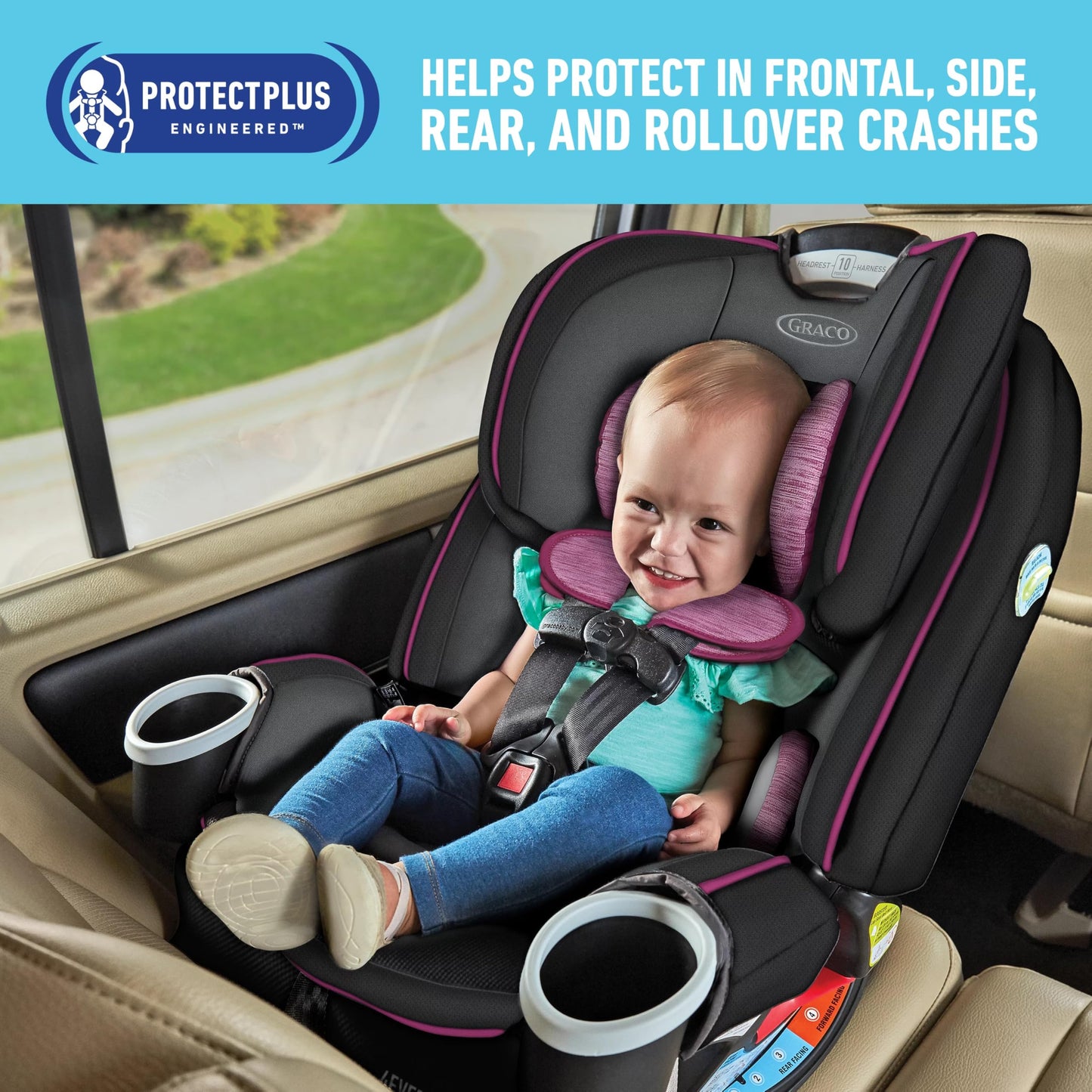 Graco 4Ever DLX Grad 5-in-1 Convertible Car Seat, Hancock - Versatile, Comfortable, and Safe for Babies through Preteens